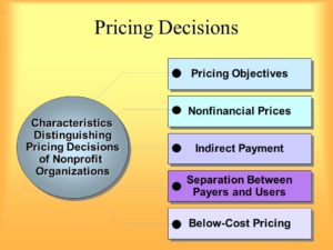 pricing decision for non profit organizations